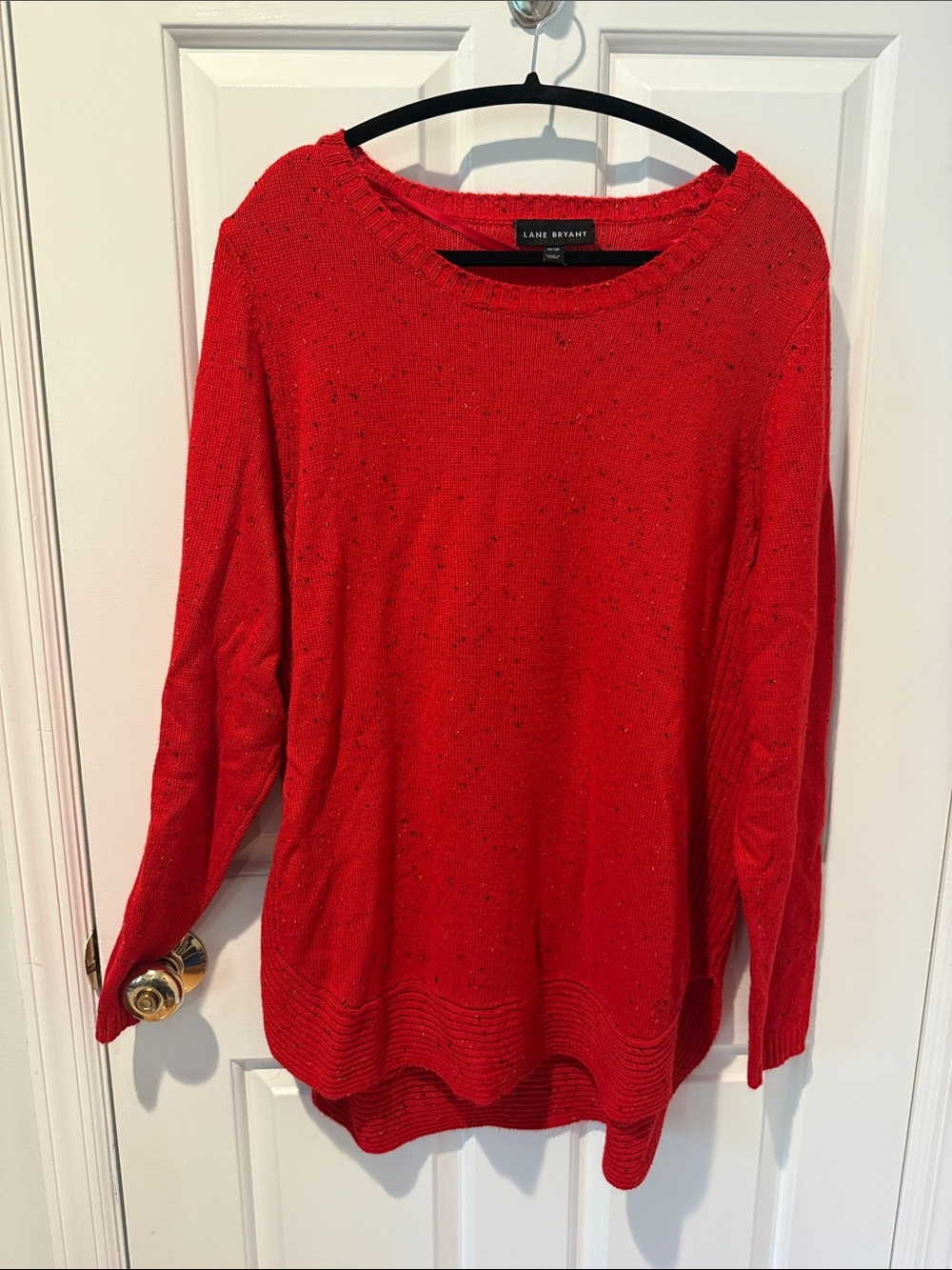 Lane Bryant Red Marled Crewneck Sweater 18/20